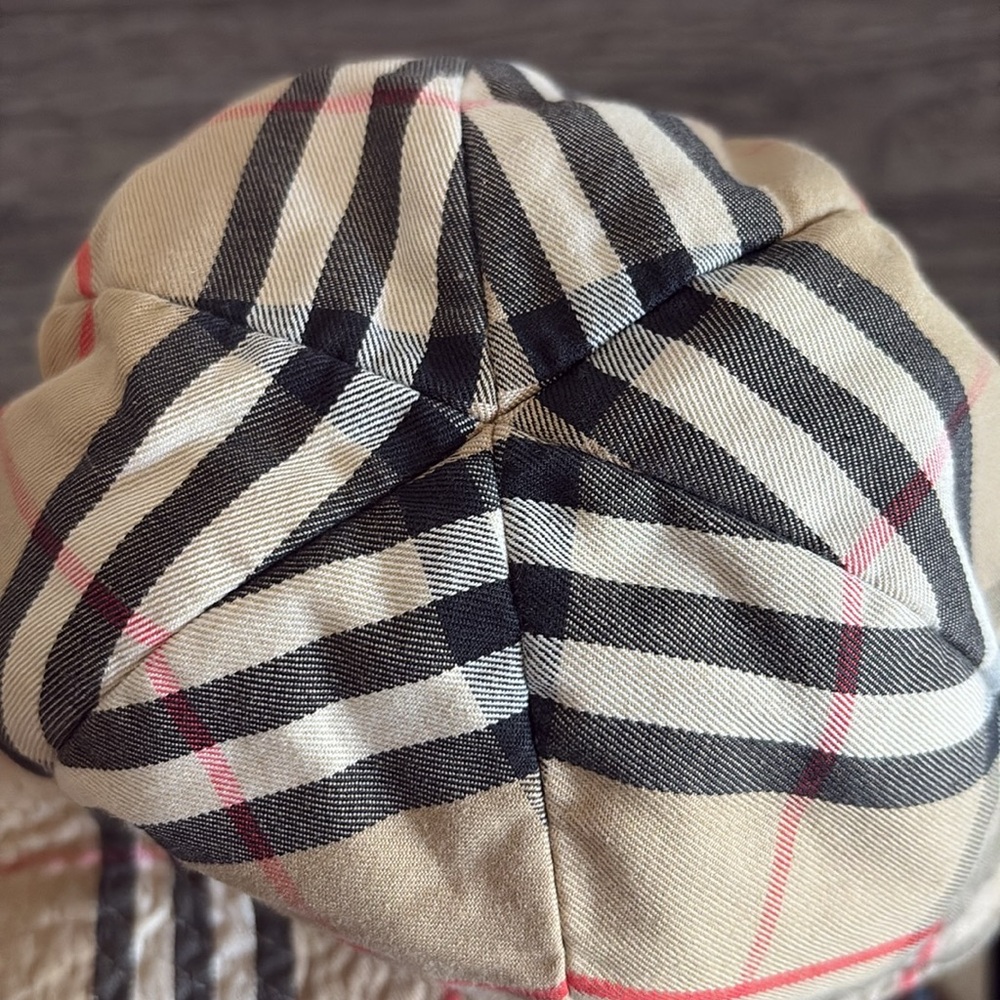 [Burberry] Nova Check Bucket Plaid Signature Sun Hat Small Youth/Kids - Picture 7 of 9